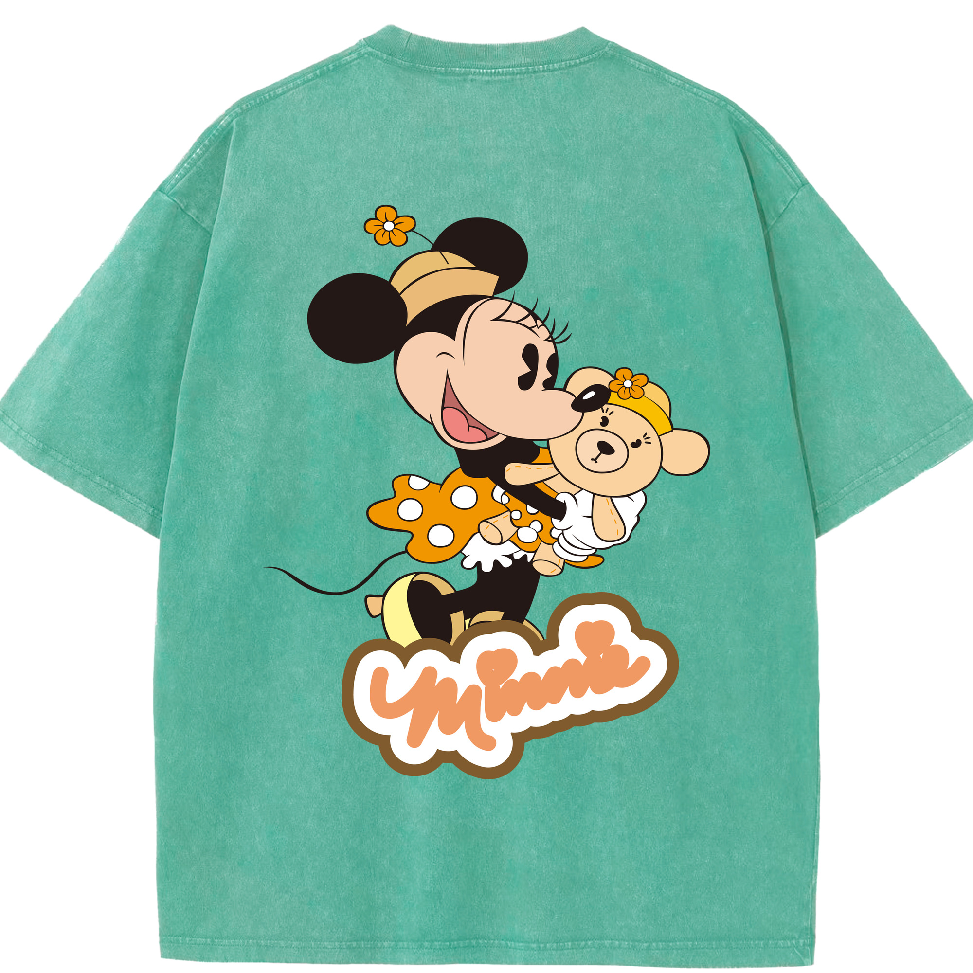 （画像用） ミッキーマウス Mickey Mouse 綿100% ヴィンテージ風 半袖Tシャツ（背面プリント）